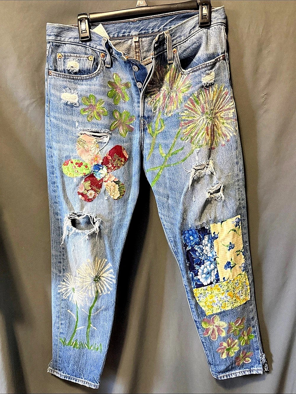 Levi's 501 Floral Embroidered Jeans Waist 30